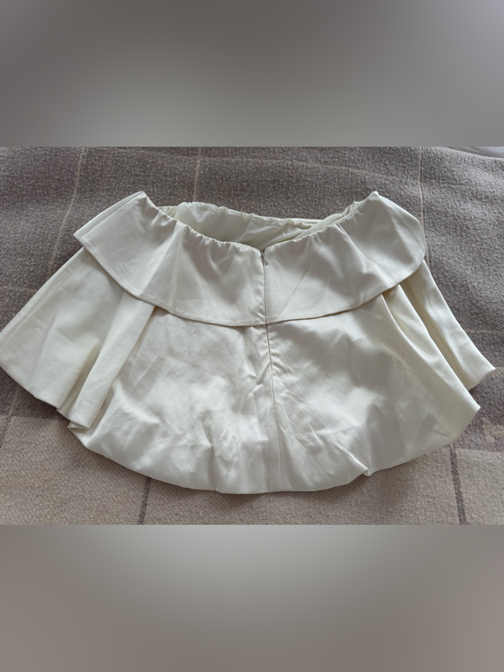 NWT Anthropologie Strapless Ruffle-Overlay Tube Top - Cream - Picture 4 of 5